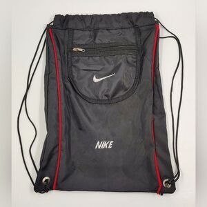 Nike Black & Red  Drawstring Backpak Bag Travel School Sports